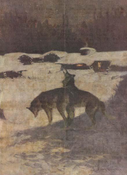 Frederic Remington The Tragedey of the Trees:Lumber Camp at Night (mk430